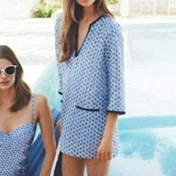 Tory Burch 100% Linen Baja Linen Tunic Cover Up Small - Picture 2 of 6